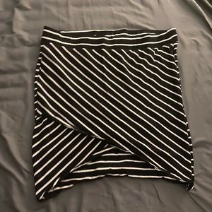 Striped jersey tulip mini skirt